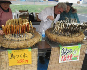 串だんご・鮎の塩焼き