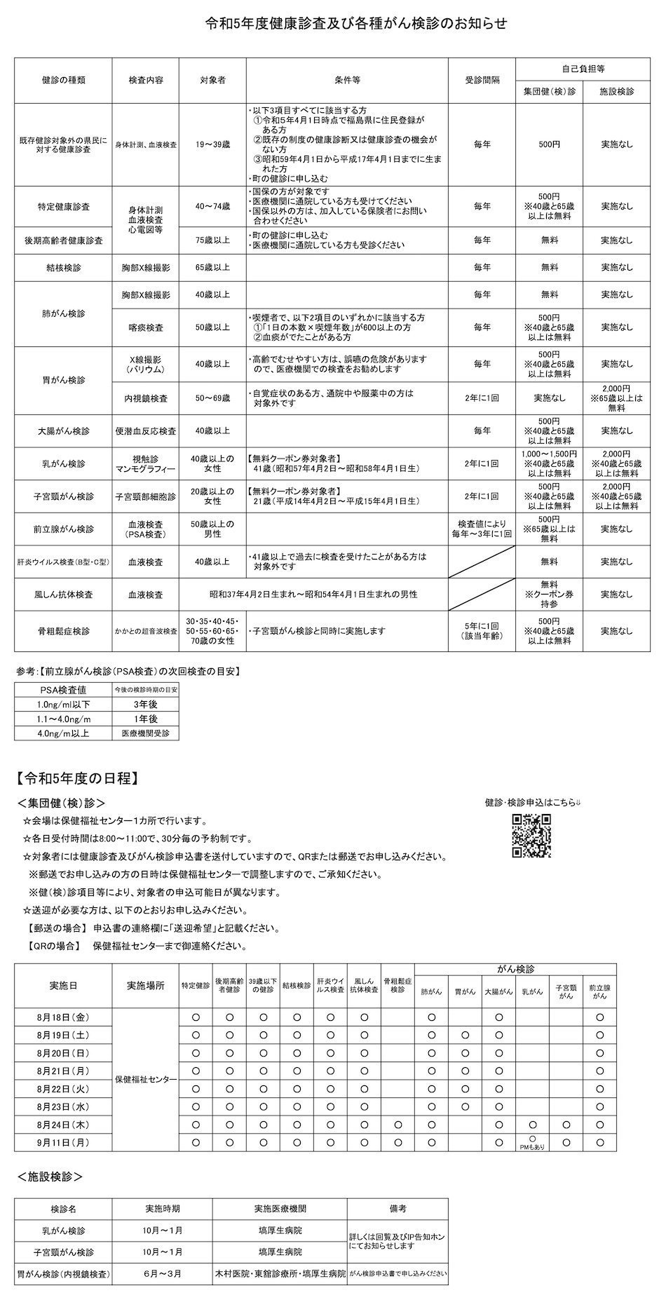 令和5年度健康診査